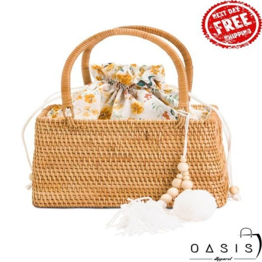 MADE IN VIETNAM Tall Handle Basket Satchel/ Women's Bag
